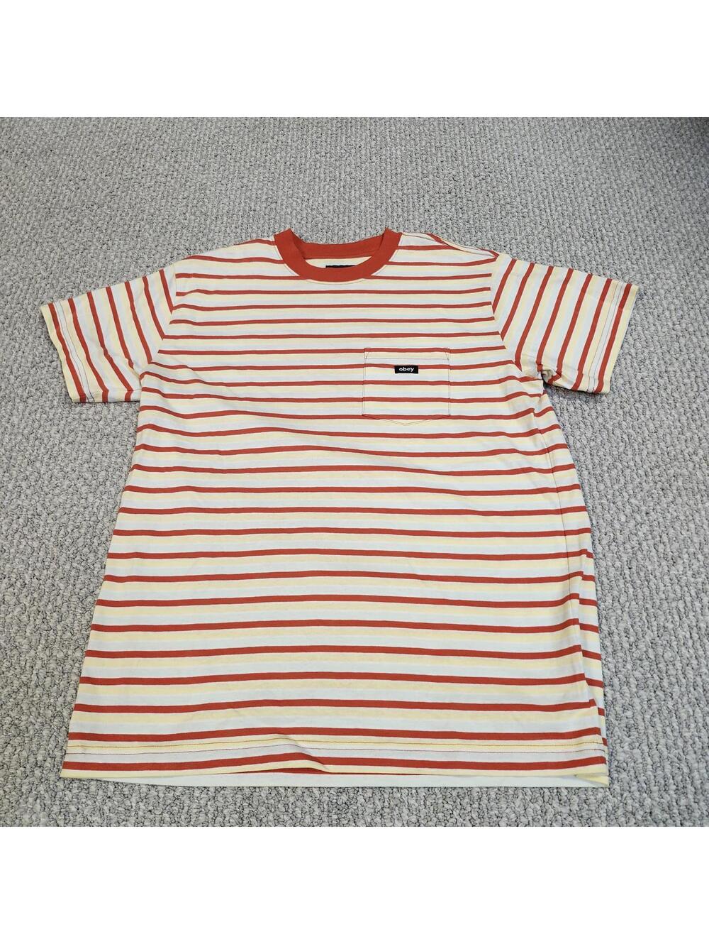 Obey Worldwide Striped Short Sleeve T-Shirt Multicolor Men's Size Small